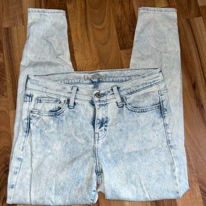 Abercrombie and Fitch Bleach Wash Distressed Skinny Jeans With Zippers Women's 2